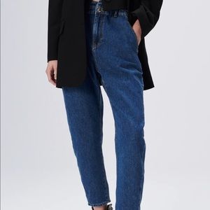 Zara Baggy/cinched Paperbag Jeans